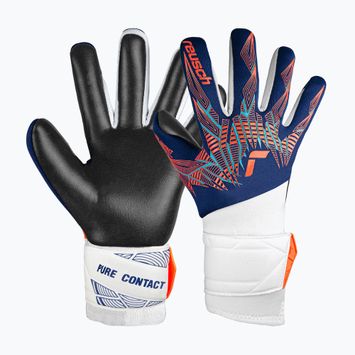 Detské brankárske rukavice Reusch Pure Contact Silver Junior premium blue/electric orange/black