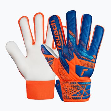 Detské brankárske rukavice Reusch Attrakt Starter Solid Finger Support Junior šokujúce oranžové/modré