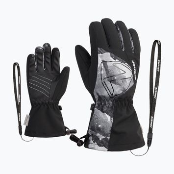 Detské lyžiarske rukavice ZIENER Laval Aquashield AW black/grey mountain