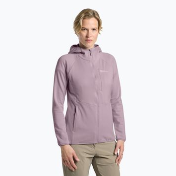 Dámska fleecová mikina Jack Wolfskin Kolbenberg s kapucňou a celozipom wild blossom
