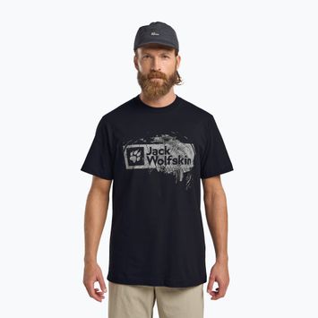 Pánske tričko Jack Wolfskin Jack Wolfskin Brand T wood dark navy