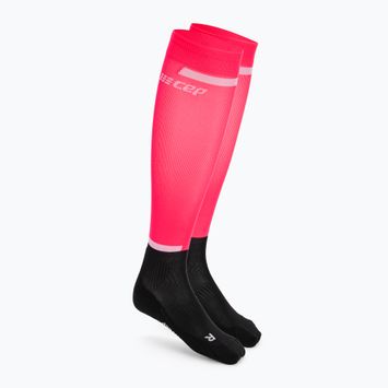 CEP Tall 4.0 pánske kompresné bežecké ponožky ružové/čierne