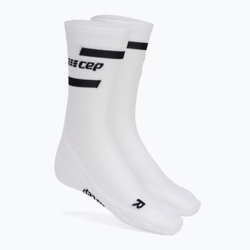 CEP Pánske kompresné bežecké ponožky 4.0 Mid Cut White