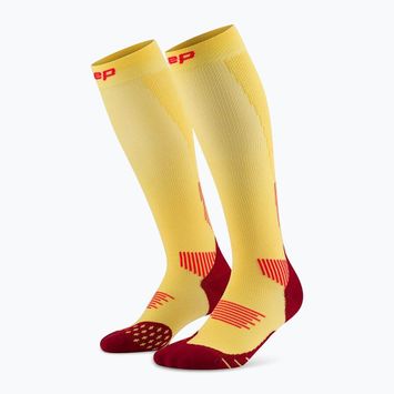Pánske kompresné  ponožky CEP Run Tall 5.0 marigold/burgundy