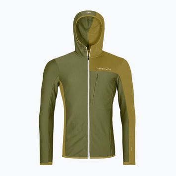 Pánska mikina ORTOVOX Fleece Light Grid Hooded wild herbs