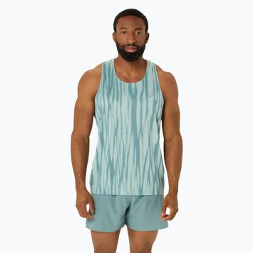 Pánske bežecké tielko ASICS Road All Over Print Singlet light celadon/celadon