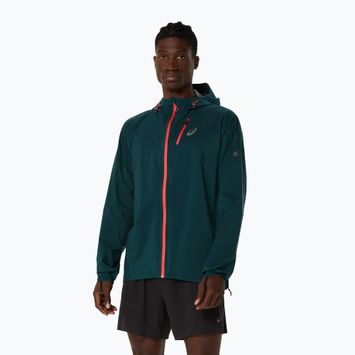 Pánska bežecká bunda ASICS Fujitrail Elite Waterproof saxon green
