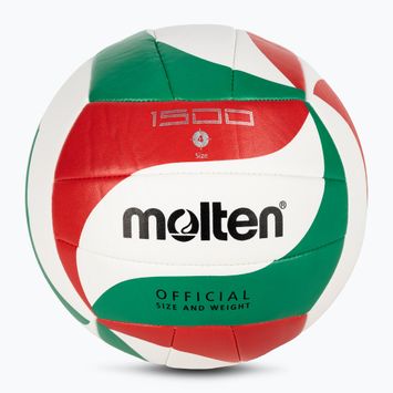 Volejbalová lopta Molten V4M1500 biela/zelená/červená veľkosť 4