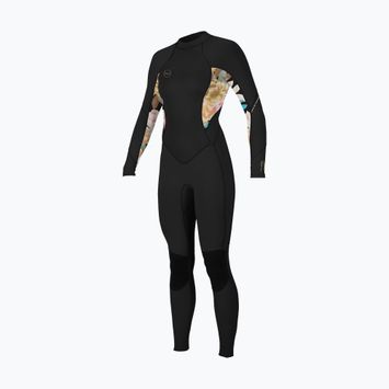 Dámsky plavecký neoprén O'Neill Bahia 3/2 Back Zip Full black/mikah floral/black