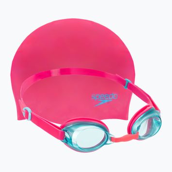 Detská plavecká súprava Speedo Jet V2 Čiapka na hlavu + oranžové/ružové plavecké okuliare Fluo