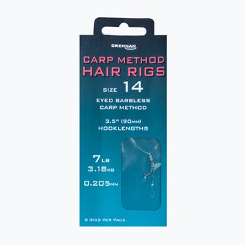 Drennan Carp Method Hair Rigs methadium nadväzec s očkom bez hrotu + vlasec 8 ks číry HNHCMT014