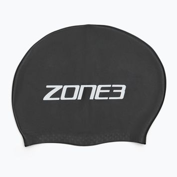 ZONE3 Kúpacia čiapka s dlhými vlasmi čierna