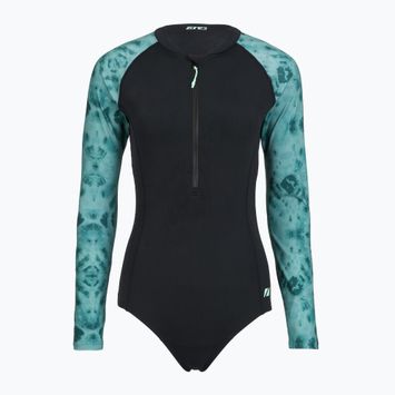 Dámske jednodielne plavky ZONE3 Long Sleeve teal tie dye