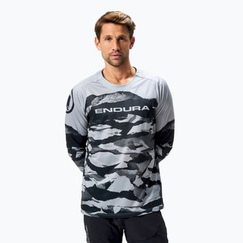 Pánske cyklistické tričko Endura Mountain Camo Ltd s dlhým rukávom čierne