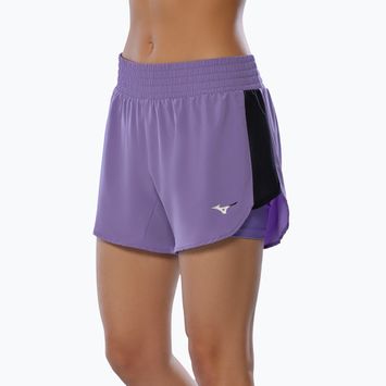 Dámske bežecké šortky Mizuno 2IN1 4,5" paisley fialové