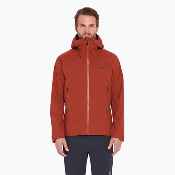 Pánska bunda do dažďa Rab Downpour Light tuscan red