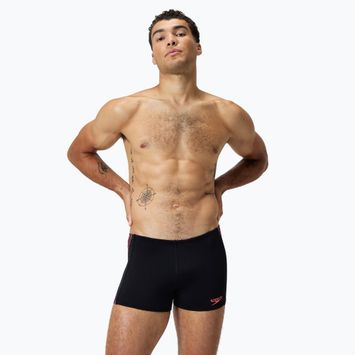 Pánska plavecké boxerky Speedo Tech Panel Aquashort black/coral sands