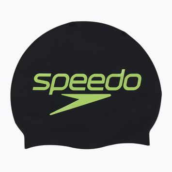 Silikónová plavecká čiapka Speedo  s potlačou, čierne logo