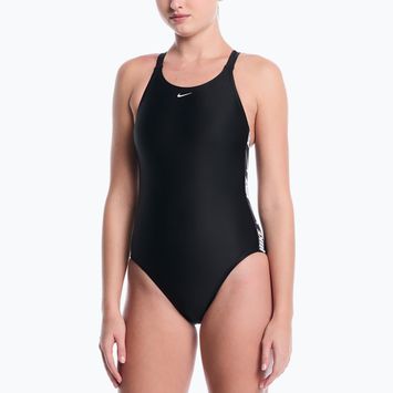 Dámske jednodielne plavky Nike Logo Tape Fastback black