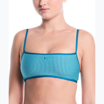Vrchný diel plaviek Nike Ripple Texture Bralette Classic Bikini bleached turquoise
