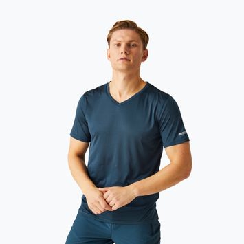 Pánske trekingové tričko REGATTA Fingal V-Neck moonlight denim