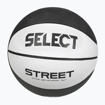 Detská basketbalová lopta SELECT Basketball Street v23 white/black veľkosť 5