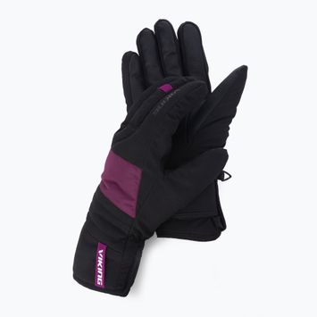 Pánske lyžiarske rukavice Viking Espada black/purple 113/24/4587