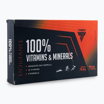 100% vitamíny a minerály Trec komplex vitamínov a minerálov 60 kapsúl TRE/942