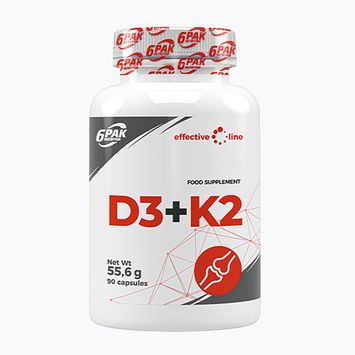 Vitamíny 6PAK D3+K2 90 kapsúl