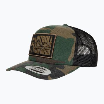 Pánska čiapka Pitbull West Coast Mesh Snapback ,,Blood Dog" Camo Trucker wood/black