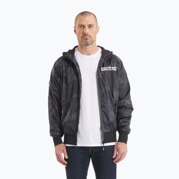 Pánska bunda Pitbull Athletic Logo Hooded Nylon dark navy