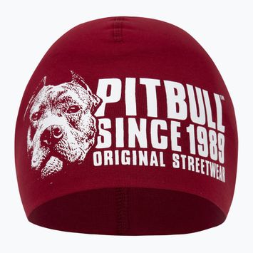 Pánska zimná čiapka Pitbull Beanie Blood Dog burgundy