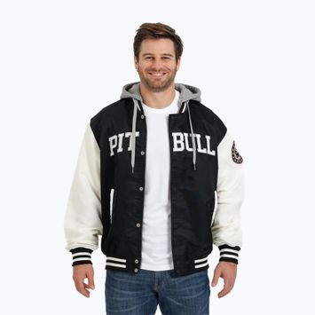 Pánska bunda Pitbull West Coast Falcon Ridge Bomber s kapucňou black/ecru