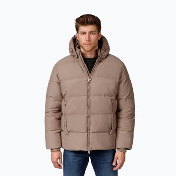 Pánska zimná bunda Pitbull Duncan Quilted Hooded dark sand