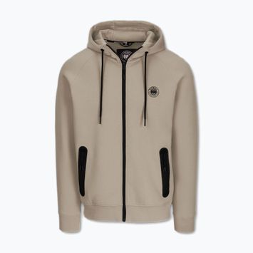 Pánska mikina Pitbull Dogwood Hooded Zip Sweatshirt dark sand