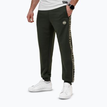 Pánske tepláky Pitbull Tape Logo Terry Group old green