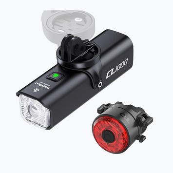 Súprava svetiel na bicykel TOWILD CL1000 + TL03 black