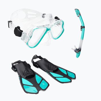 Šnorchlovací set AQUASTIC Maska + plutvy + šnorchel modrý MSFA-01SN
