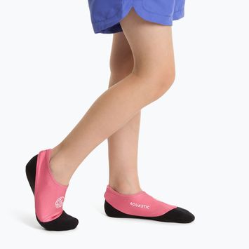 Detské ponožky do bazéna AQUASTIC Seavie Anti-Slip pink