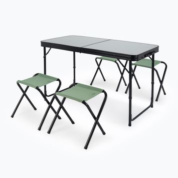Stolný turistický skladací + stoličky KADVA CAMPtable set pre 4-6 osôb šedý