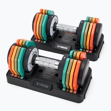 Nastaviteľná sada činiek TREXO 2 x 10 kg viacfarebná