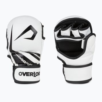 Overlord Sparring MMA grapplingové rukavice z prírodnej kože biele 101003-W/M