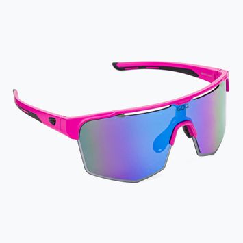 Cyklistické okuliare GOG Athena matné neónovo ružové / čierne / polychromatické bielo-modré E508-3