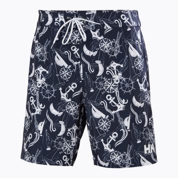 Pánske plavecké šortky Helly Hansen Newport Boardshorts 8" navy aop