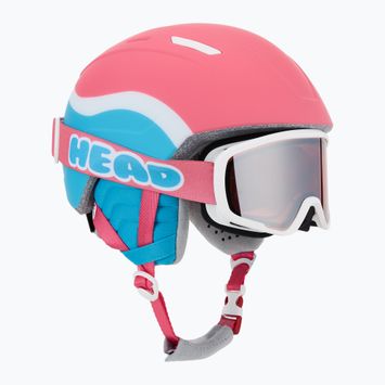 Detská lyžiarska prilba HEAD Maja Set + Gogle Jr pink/blue/silver red