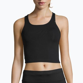 Casall Crop Rib Racerback dámske tréningové tielko čierne 20424