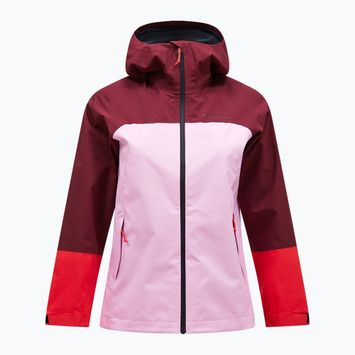 Dámska bunda Peak Performance Trail Hipe Shell obscure/morning dew/red rain jacket