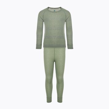 Detské termoprádlo ODLO Active Warm Eco Long steel grey melange/matte green