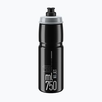 Cyklistická fľaša Elite Jet 750 ml čierna/sivá s logom