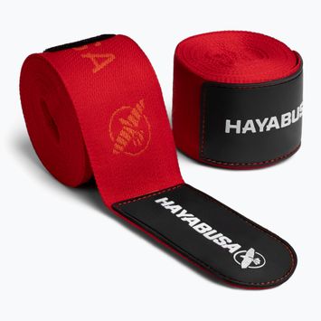 Hayabusa Deluxe žakárové boxerské opasky na ruky 450 cm červené